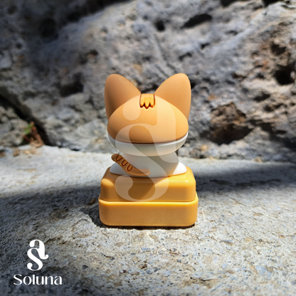 Sello gato amarillo kawaii