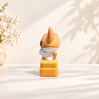 Sello gato amarillo kawaii