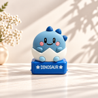 Sello dinosaurio azul kawaii