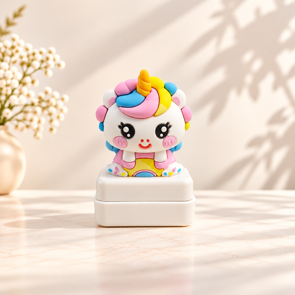 Sello unicornio kawaii